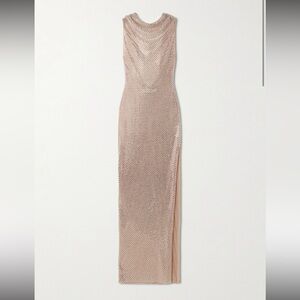 Self-Portrait Metallic Gold Pencil Dress